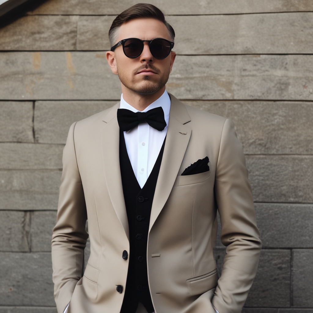 Man in black suit and bow tie